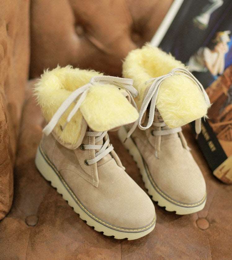 WalkSole - Beige / 36, Beige / 36 , Bottes de neige givrées à lacets