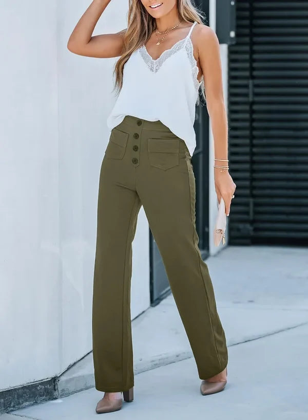 Breezeful™ Pantalon Taille Haute Extensible avec Poches Latérales