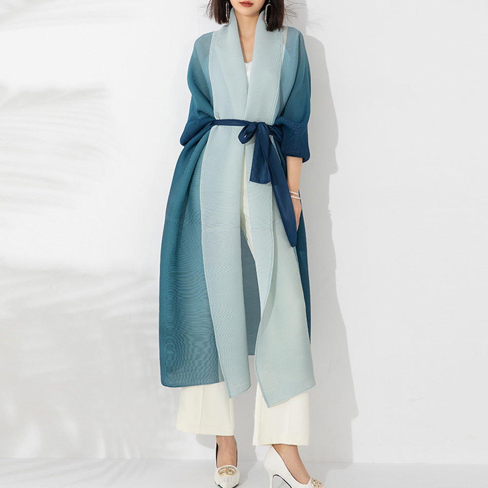 Trench Plissé Femme, Tendance Automne Dégradé, Coupe Ample