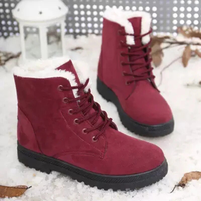 WalkSole - Rouge / 35, Rouge / 35 , Bottes Dounia - Confortables et Antidérapantes, Idéales pour la Neige