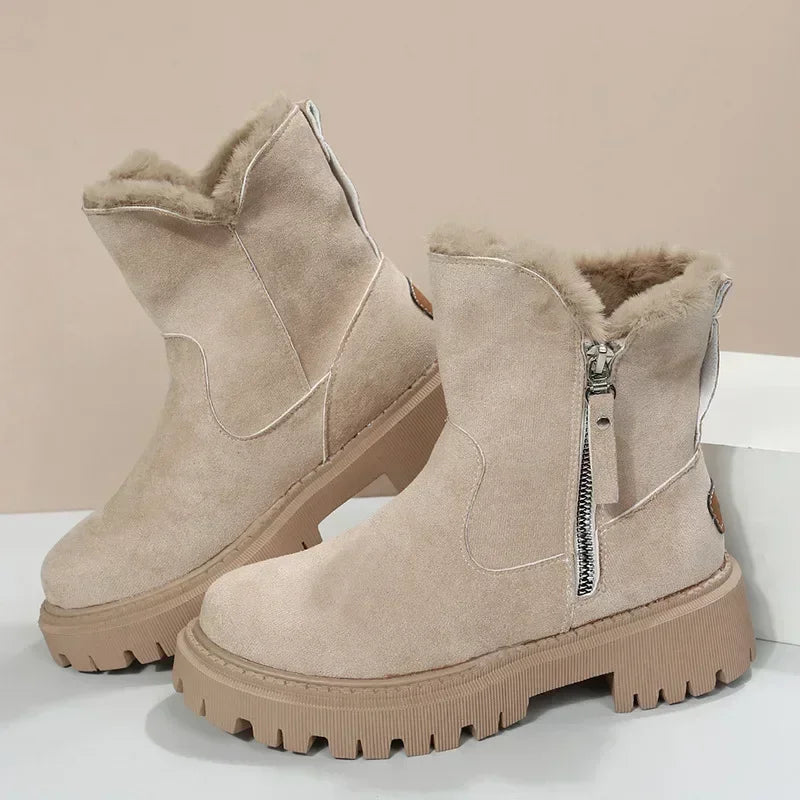 WalkSole - Beige / 35, Beige / 35 , Chaleur Suede – Bottillons Féminins Élégants