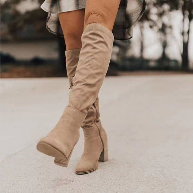 Bottes fashion beige