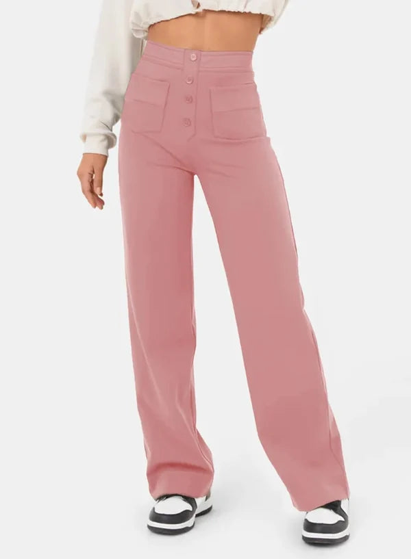 Breezeful™ Pantalon Taille Haute Extensible avec Poches Latérales