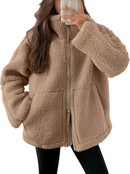 Manteau chaud et élégant à double fermeture éclair pour l'hiver