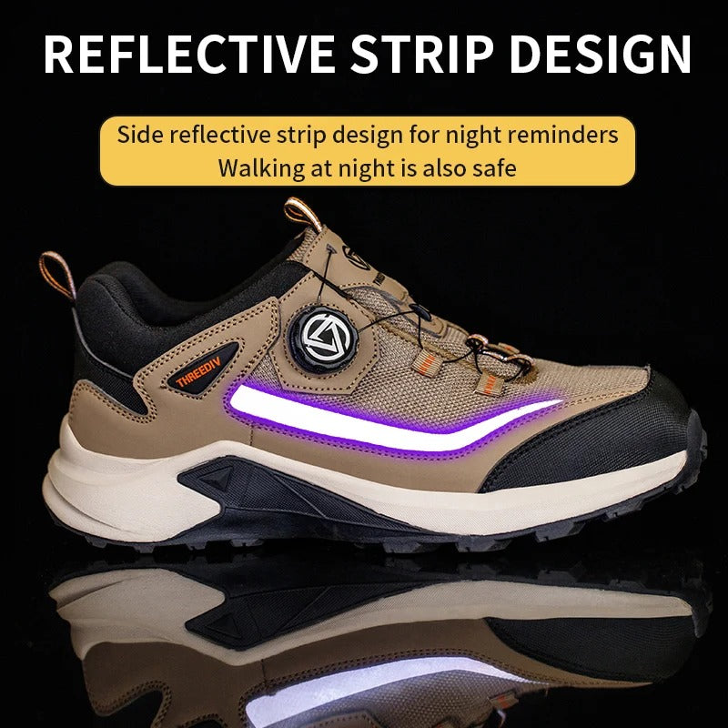 Zapatos de seguridad con rayas reflectantes. 